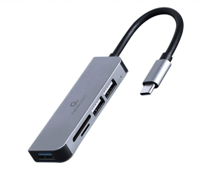 Hub USB Gembird 3-portowy HUB USB typu C (USB 3.1 + USB 2.0) czytnik kart